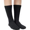 imageAmerican Trends Crew Socks for Women Casual Scrunch Retro Crew Socks Solid Color Stacked Tube SocksBlack