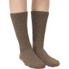 imageAmerican Trends Crew Socks for Women Casual Scrunch Retro Crew Socks Solid Color Stacked Tube SocksCoffee