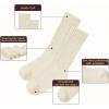 imageAmerican Trends Crew Socks for Women Casual Scrunch Retro Crew Socks Solid Color Stacked Tube SocksCoffee