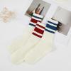imageAmerican Trends Womens Striped Socks Retro Crew Socks Women Slouchy Athletic Calf Tube Socks3pack Blueredblueeed