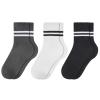 imageAmerican Trends Womens Striped Socks Retro Crew Socks Women Slouchy Athletic Calf Tube Socks3pack Greywhiteblack