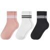 imageAmerican Trends Womens Striped Socks Retro Crew Socks Women Slouchy Athletic Calf Tube Socks3pack Pinkwhiteblack