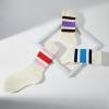 imageAmerican Trends Womens Striped Socks Retro Crew Socks Women Slouchy Athletic Calf Tube Socks3packpinkbrownpurplepurpleblue