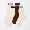 imageAmerican Trends Womens Striped Socks Retro Crew Socks Women Slouchy Athletic Calf Tube Socks4pack1