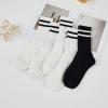 imageAmerican Trends Womens Striped Socks Retro Crew Socks Women Slouchy Athletic Calf Tube Socks5pack 4black1white