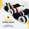 imageAmerican Trends Womens Striped Socks Retro Crew Socks Women Slouchy Athletic Calf Tube Socks5pack3white2black