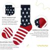 imageAmerican Trends Womens Striped Socks Retro Crew Socks Women Slouchy Athletic Calf Tube SocksAmerican Flag 2pack
