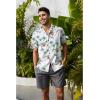 imageHawaiian Shirt for Men Button Down Short Sleeve Casual Beach Shirt Summer Wear Stylish Tropical Print Shirts1 A01 White With Palm Trees