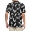 imageHawaiian Shirt for Men Button Down Short Sleeve Casual Beach Shirt Summer Wear Stylish Tropical Print Shirts1 Black White Leaf