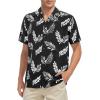 imageHawaiian Shirt for Men Button Down Short Sleeve Casual Beach Shirt Summer Wear Stylish Tropical Print Shirts1 Black White Leaf