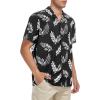 imageHawaiian Shirt for Men Button Down Short Sleeve Casual Beach Shirt Summer Wear Stylish Tropical Print Shirts1 Black White Leaf