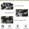 imageHawaiian Shirt for Men Button Down Short Sleeve Casual Beach Shirt Summer Wear Stylish Tropical Print Shirts1 Black White Leaf