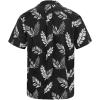 imageHawaiian Shirt for Men Button Down Short Sleeve Casual Beach Shirt Summer Wear Stylish Tropical Print Shirts1 Black White Leaf