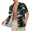 imageHawaiian Shirt for Men Button Down Short Sleeve Casual Beach Shirt Summer Wear Stylish Tropical Print Shirts1 Black With Flamingo