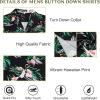 imageHawaiian Shirt for Men Button Down Short Sleeve Casual Beach Shirt Summer Wear Stylish Tropical Print Shirts1 Black With Flamingo