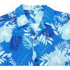 imageHawaiian Shirt for Men Button Down Short Sleeve Casual Beach Shirt Summer Wear Stylish Tropical Print Shirts1 Blue Leaf