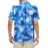 imageHawaiian Shirt for Men Button Down Short Sleeve Casual Beach Shirt Summer Wear Stylish Tropical Print Shirts1 Blue Leaf