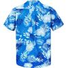 imageHawaiian Shirt for Men Button Down Short Sleeve Casual Beach Shirt Summer Wear Stylish Tropical Print Shirts1 Blue Leaf