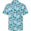 imageHawaiian Shirt for Men Button Down Short Sleeve Casual Beach Shirt Summer Wear Stylish Tropical Print Shirts1 Blue With Flamingo