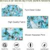 imageHawaiian Shirt for Men Button Down Short Sleeve Casual Beach Shirt Summer Wear Stylish Tropical Print Shirts1 Blue With Flamingo