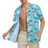 imageHawaiian Shirt for Men Button Down Short Sleeve Casual Beach Shirt Summer Wear Stylish Tropical Print Shirts1 Blue With Flamingo