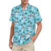 imageHawaiian Shirt for Men Button Down Short Sleeve Casual Beach Shirt Summer Wear Stylish Tropical Print Shirts1 Blue With Flamingo
