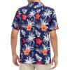 imageHawaiian Shirt for Men Button Down Short Sleeve Casual Beach Shirt Summer Wear Stylish Tropical Print Shirts1 Navy Coconut Flower