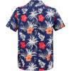 imageHawaiian Shirt for Men Button Down Short Sleeve Casual Beach Shirt Summer Wear Stylish Tropical Print Shirts1 Navy Coconut Flower