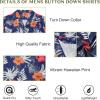 imageHawaiian Shirt for Men Button Down Short Sleeve Casual Beach Shirt Summer Wear Stylish Tropical Print Shirts1 Navy Coconut Flower
