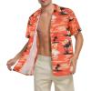 imageHawaiian Shirt for Men Button Down Short Sleeve Casual Beach Shirt Summer Wear Stylish Tropical Print Shirts1 Palm Trees Orange