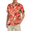 imageHawaiian Shirt for Men Button Down Short Sleeve Casual Beach Shirt Summer Wear Stylish Tropical Print Shirts1 Palm Trees Orange