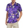 imageHawaiian Shirt for Men Button Down Short Sleeve Casual Beach Shirt Summer Wear Stylish Tropical Print Shirts1 Palm Trees Purple