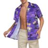 imageHawaiian Shirt for Men Button Down Short Sleeve Casual Beach Shirt Summer Wear Stylish Tropical Print Shirts1 Palm Trees Purple