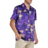 imageHawaiian Shirt for Men Button Down Short Sleeve Casual Beach Shirt Summer Wear Stylish Tropical Print Shirts1 Palm Trees Purple
