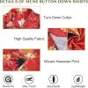 imageHawaiian Shirt for Men Button Down Short Sleeve Casual Beach Shirt Summer Wear Stylish Tropical Print Shirts1 Palm Trees Red