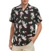 imageHawaiian Shirt for Men Button Down Short Sleeve Casual Beach Shirt Summer Wear Stylish Tropical Print Shirts1 Pineapple Flower
