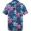 imageHawaiian Shirt for Men Button Down Short Sleeve Casual Beach Shirt Summer Wear Stylish Tropical Print Shirts1 Pink Blue Palm Leaf