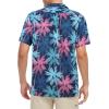 imageHawaiian Shirt for Men Button Down Short Sleeve Casual Beach Shirt Summer Wear Stylish Tropical Print Shirts1 Pink Blue Palm Leaf