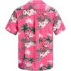 imageHawaiian Shirt for Men Button Down Short Sleeve Casual Beach Shirt Summer Wear Stylish Tropical Print Shirts1 Pink With Flamingo