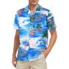 imageHawaiian Shirt for Men Button Down Short Sleeve Casual Beach Shirt Summer Wear Stylish Tropical Print Shirts2 Blue Island