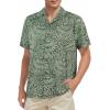 imageHawaiian Shirt for Men Button Down Short Sleeve Casual Beach Shirt Summer Wear Stylish Tropical Print Shirts2 Green Leaf