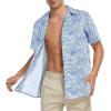 imageHawaiian Shirt for Men Button Down Short Sleeve Casual Beach Shirt Summer Wear Stylish Tropical Print Shirts2 Palm Leaf Blue