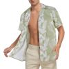 imageHawaiian Shirt for Men Button Down Short Sleeve Casual Beach Shirt Summer Wear Stylish Tropical Print Shirts2 Palm Leaf Green