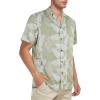 imageHawaiian Shirt for Men Button Down Short Sleeve Casual Beach Shirt Summer Wear Stylish Tropical Print Shirts2 Palm Leaf Green