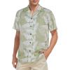 imageHawaiian Shirt for Men Button Down Short Sleeve Casual Beach Shirt Summer Wear Stylish Tropical Print Shirts2 Palm Leaf Green