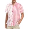 imageHawaiian Shirt for Men Button Down Short Sleeve Casual Beach Shirt Summer Wear Stylish Tropical Print Shirts2 Pink Flamingo
