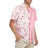 imageHawaiian Shirt for Men Button Down Short Sleeve Casual Beach Shirt Summer Wear Stylish Tropical Print Shirts2 Pink Flamingo