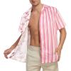 imageHawaiian Shirt for Men Button Down Short Sleeve Casual Beach Shirt Summer Wear Stylish Tropical Print Shirts2 Pink Flamingo