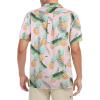 imageHawaiian Shirt for Men Button Down Short Sleeve Casual Beach Shirt Summer Wear Stylish Tropical Print Shirts2 Pink With Pineapple