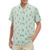 imageHawaiian Shirt for Men Button Down Short Sleeve Casual Beach Shirt Summer Wear Stylish Tropical Print Shirts3 Clover Men